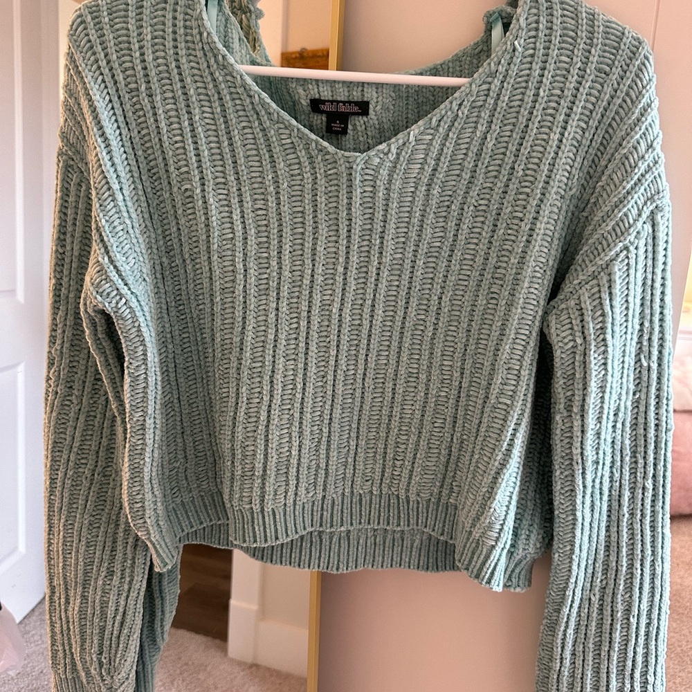 Turquoise Chenille Sweater